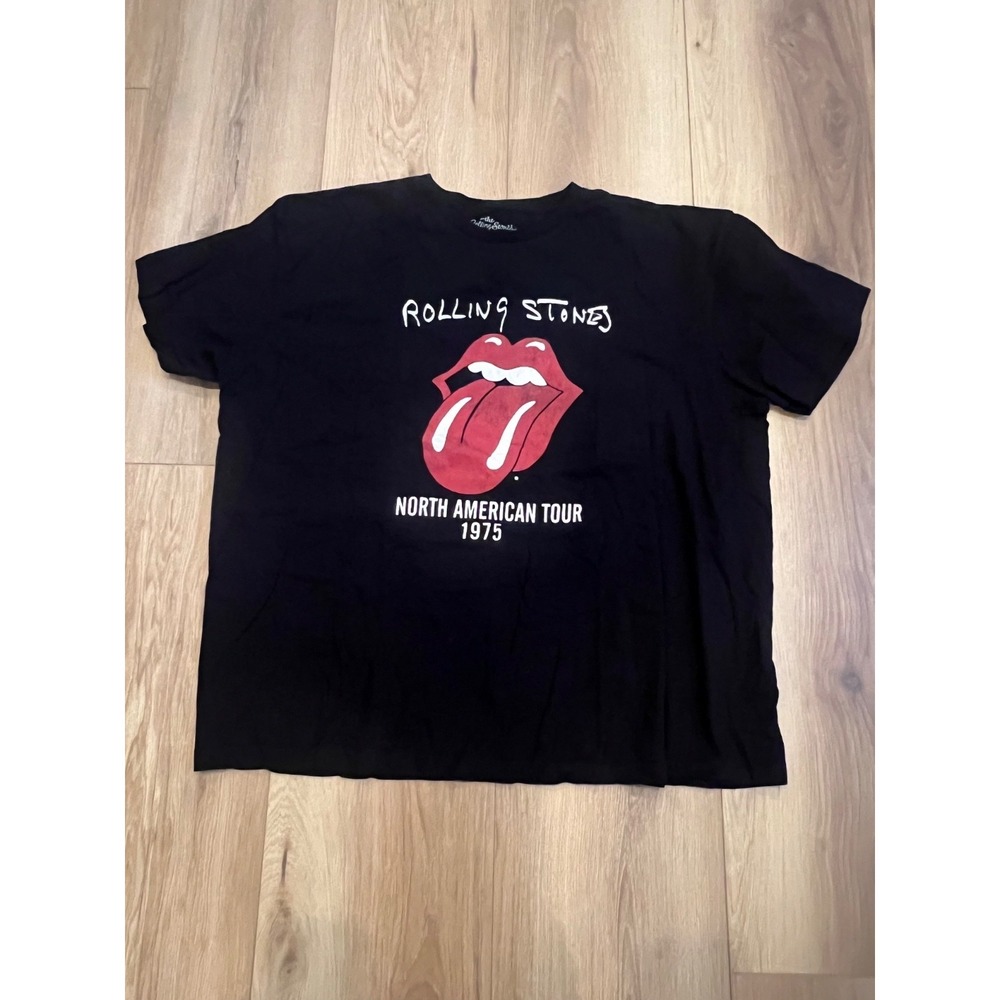 The Rolling Stones 1975 North American Tour Tee - Black - Size XXL